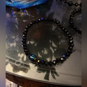 Men’s Black Crystal Iridescent Bracelet 🖤